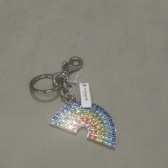 COACH CRYSTAL RAINBOW KEY CHAIN BAG CHARM - Picture 8 of 9